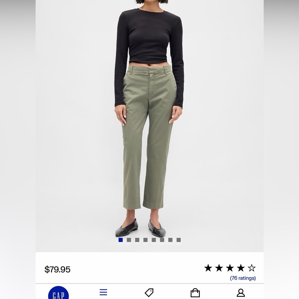 LOT - women’s GAP Downtown Khaki - set of 3, size 0, black, navy, olive green